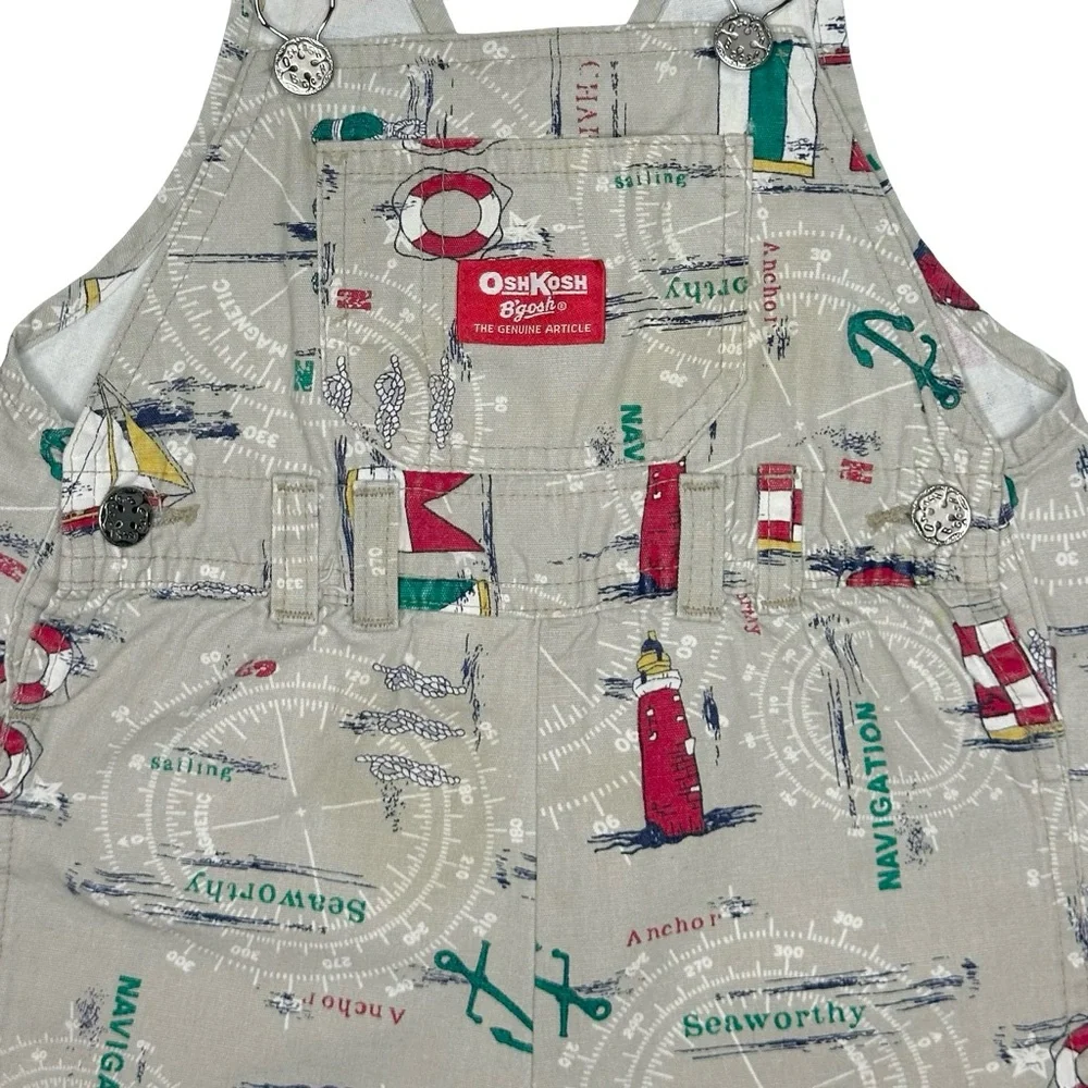 Vintage Oshkosh Nautical‎ Navigation Shorts Overalls